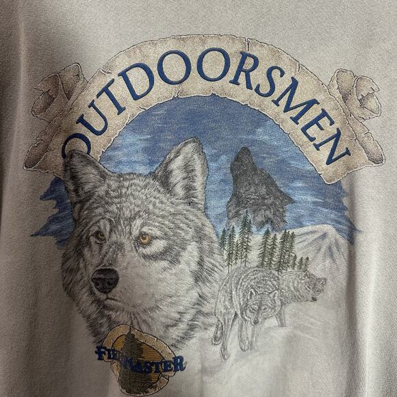 Vintage Fieldmaster sweatshirt Crewneck Nature Wolf Outdoorsmen Size XL - Picture 3 of 11